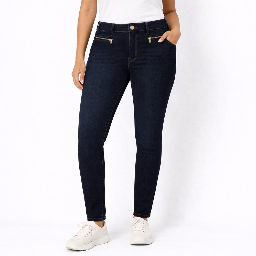 Lauren Ralph Lauren Premier Skinny Dark Wash Zip Pocket Jeans Petite 12P